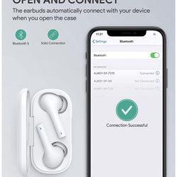 True Wireless Earbuds, Bluetooth 5 Headphones with USB C Quick Charge