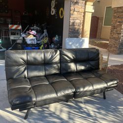 Black Leather Futon 