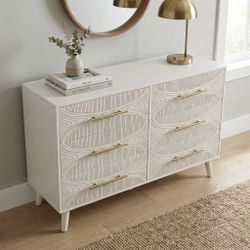 White Dresser With Gold Handless 