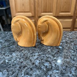 Vintage Rare Mid-Century Horse Head Pair Of Salt And Pepper Shakers.  Preowned 