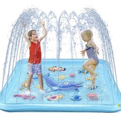 Splash Pad for Toddlers Outdoor Sprinkler for Kids 67" Summer Water Toys