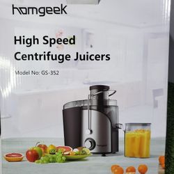Homgeek Juicer Wide Centrifugal Juice Extractor, Juicer Machines Fruits & Vegetables Juicer Centrifugal Juicer Stainless Steel Juicers Easy to Clean

