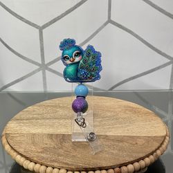 Peacock Glitter Badge Reel