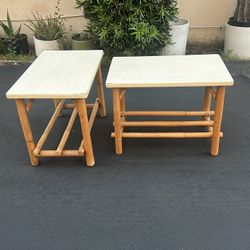 Retro. Mid Century Bamboo Side Tables
