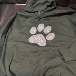 Womens  sweatshirt hoodie. Dog love.  Size med 