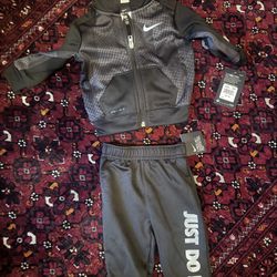 Nike Baby Boys  Tracksuit Pants Set - Black 12 Months