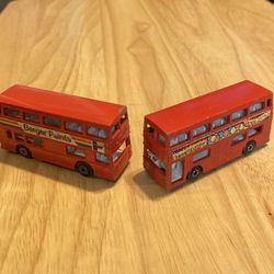 Rare 1972 Matchbox Superfast Double Decker Bus. Set of 2