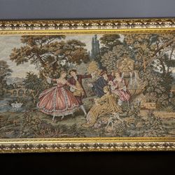 Decorative Italian tapestry (machine-woven, framed) 