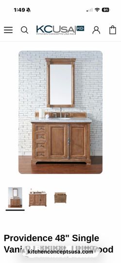 🔥 Brand New 48" Providence Bathroom Vanity – Carrara Marble Top 🔥