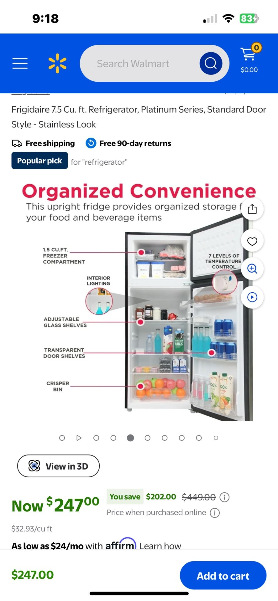 Tall Frigidaire Mini Fridge 