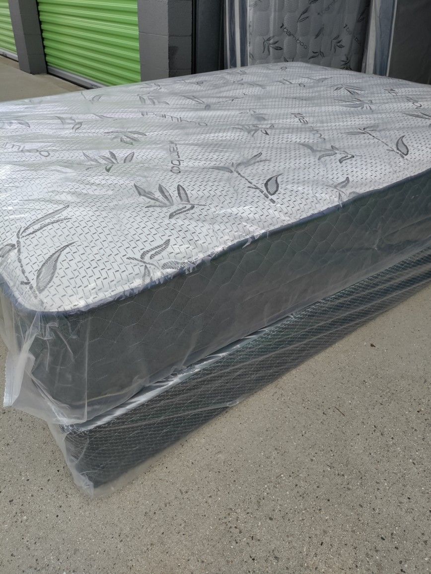 Queen Regular Mattress With Box Spring Brand New Orthopedic