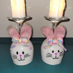 Wine Glass Bunny Candle Holder