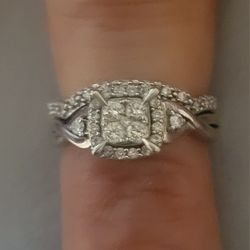 Bridal Set In 10 K White Gold From Zales