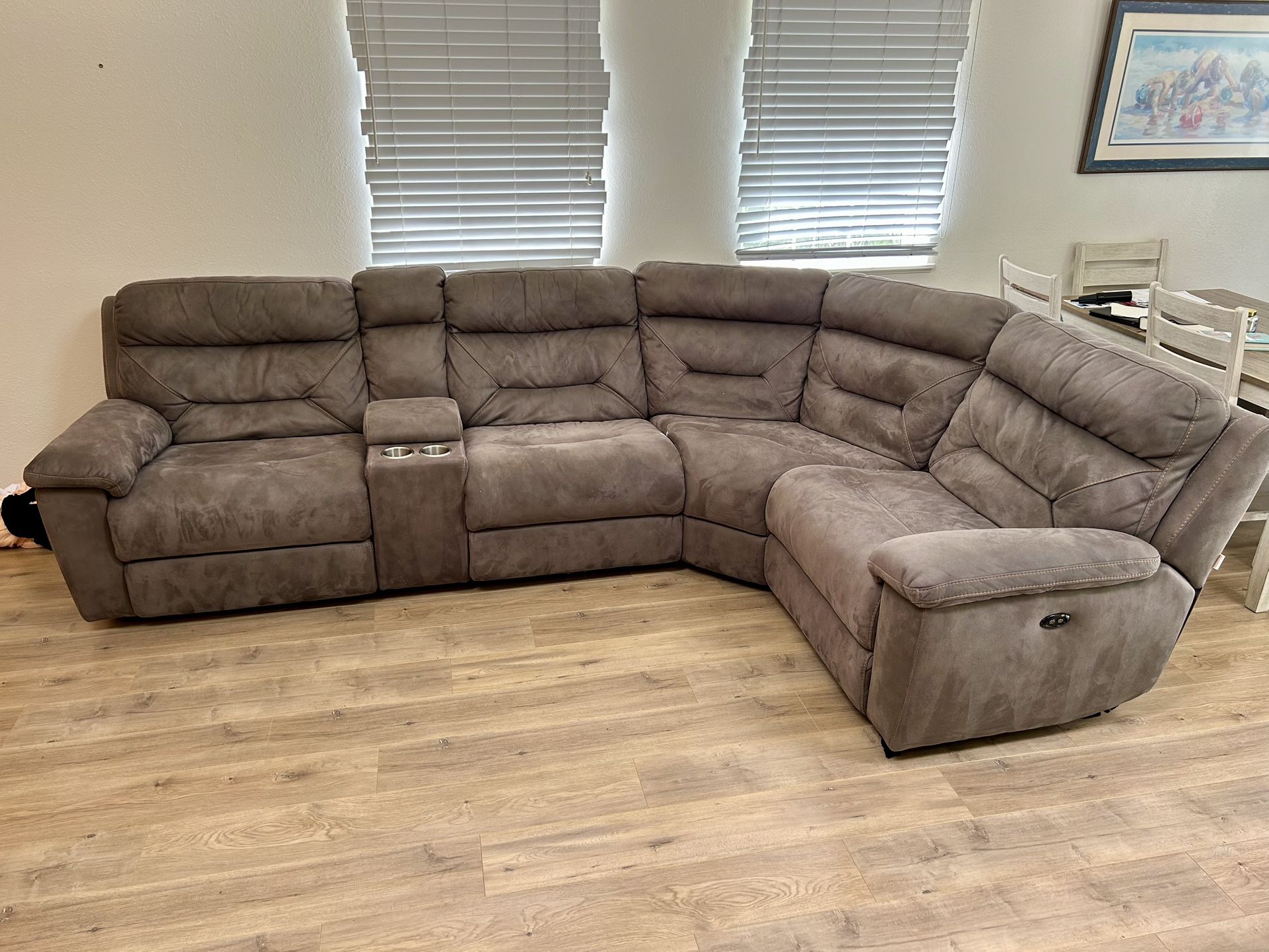 Sectional Couch; 3 Reclining Sections