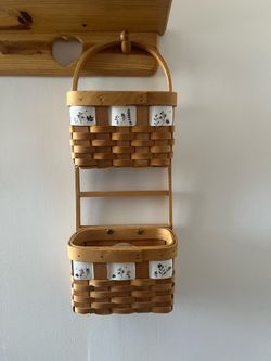 Vintage Hanging Double Basket Wall Organizer