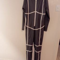 Black Jumpsuit With White Piping 