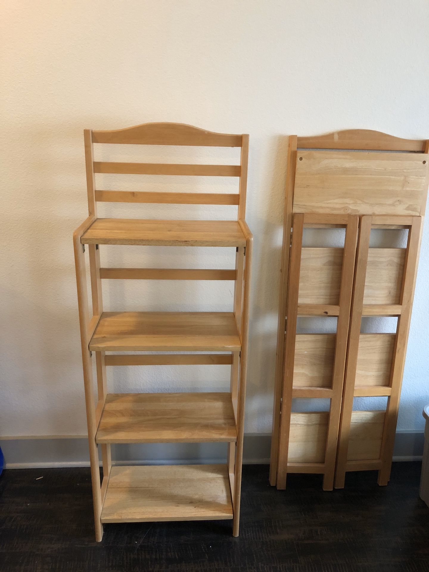 Two wooden bookshelves 30.00