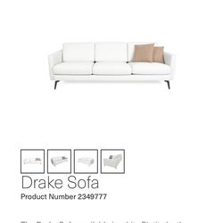 White Leather Couch- Modern