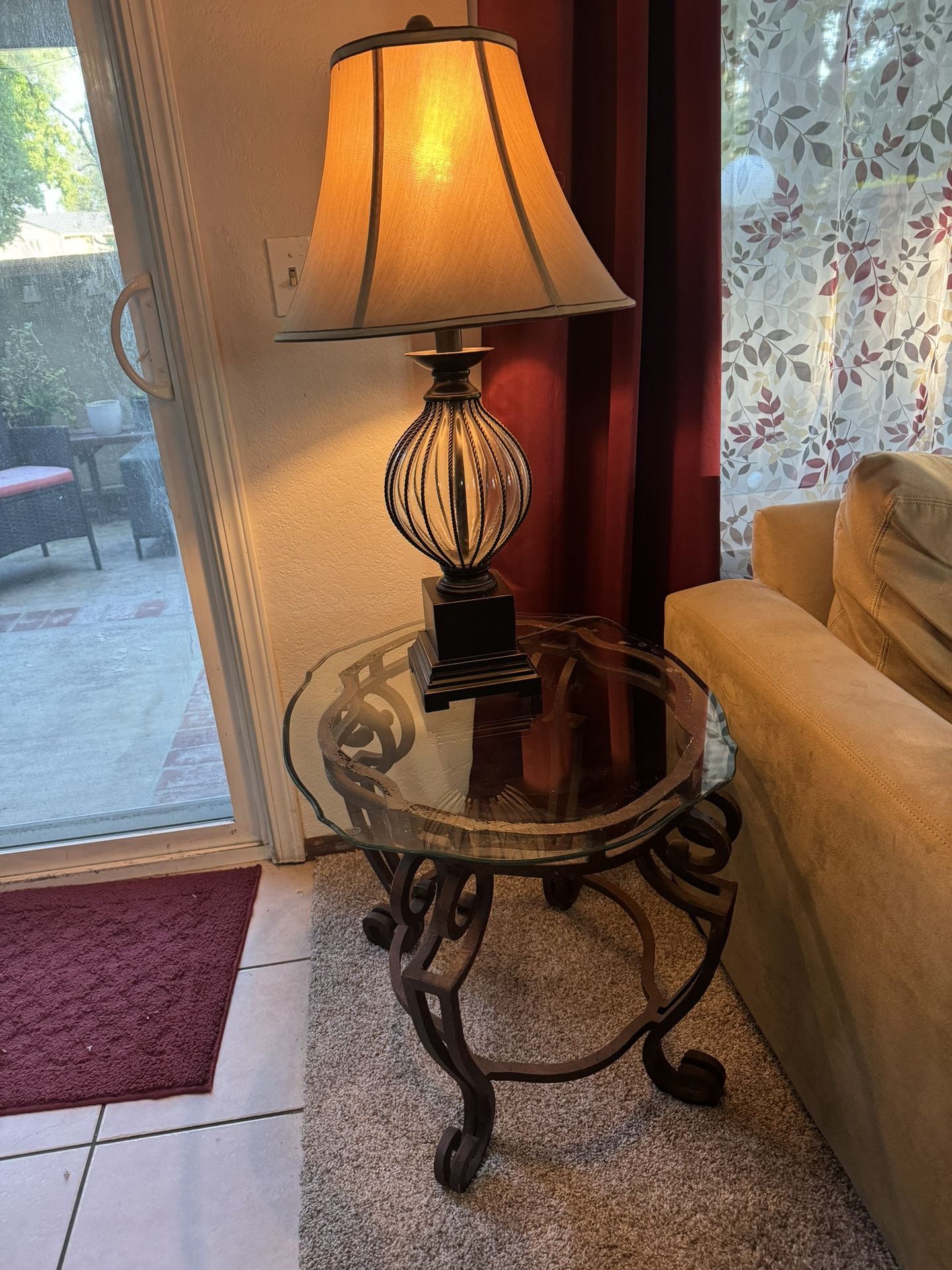 Wrought Iron/Glass End Tables