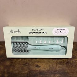 Mermade Hair Blowout Kit | Blow Dry Brush, Velcro Rollers, Jumbo Clips | New In Box