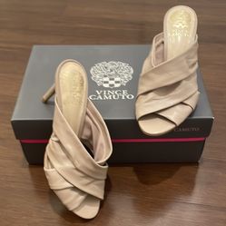 Vince Camuto Tan Heeled Mules Heels