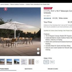 16.4' x 16.4' Telescopic Commercial umbrella’s