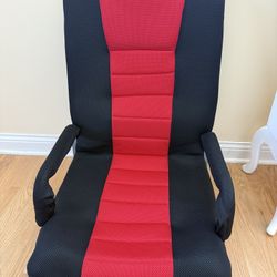 Best Choice Products 360-Degree Swivel Gaming Floor Chair w/ Armrest Handles, Foldable Adjustable Backrest - Black/Red