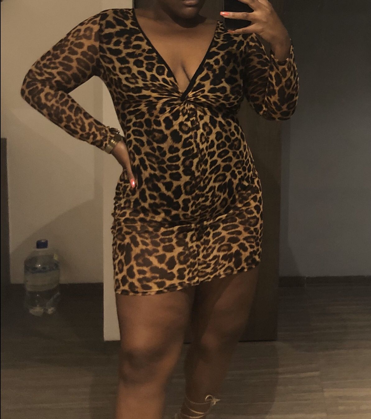 Leopard print sheer dress size XL