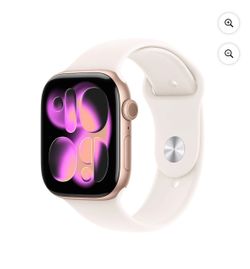 Open Box Apple Watch Series 11 GPS 46mm Rose Gold Aluminum Case with Light Blush Sport Band - S/M