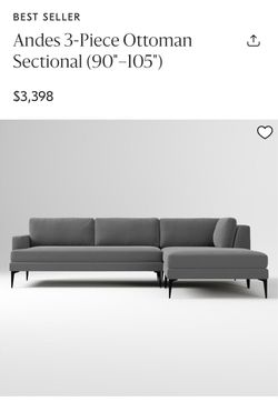 West elm Andes 3 piece