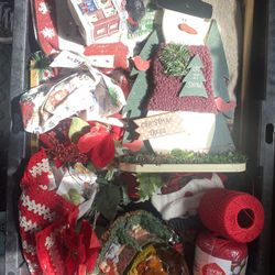 Big bin of christmas Decor