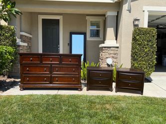 FREE Wood Dresser, Nightstand Set, and Mirror