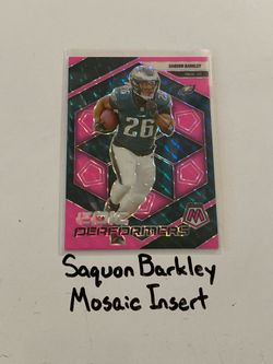Saquon Barkley Philadelphia Eagles All-Pro RB Mosaic Short Print Insert Card.