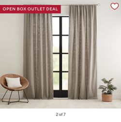 Open Box: Seaton Textured Cotton Curtain, 50 x 84", Oatmeal