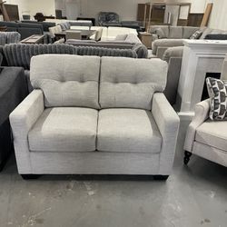 Beige Fabric Loveseat Couch