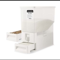 Aroma Housewares 33 lbs Rice & Bean Dispenser, Dry Food Storage Bin (ARD-133), White