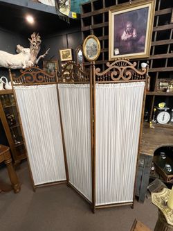 Victorian - Era three panel folding dressing screen