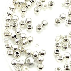 Silver Tone Round Beads 