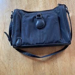 Ameribag Small Black Travel Purse. Approximately 9” X 7”