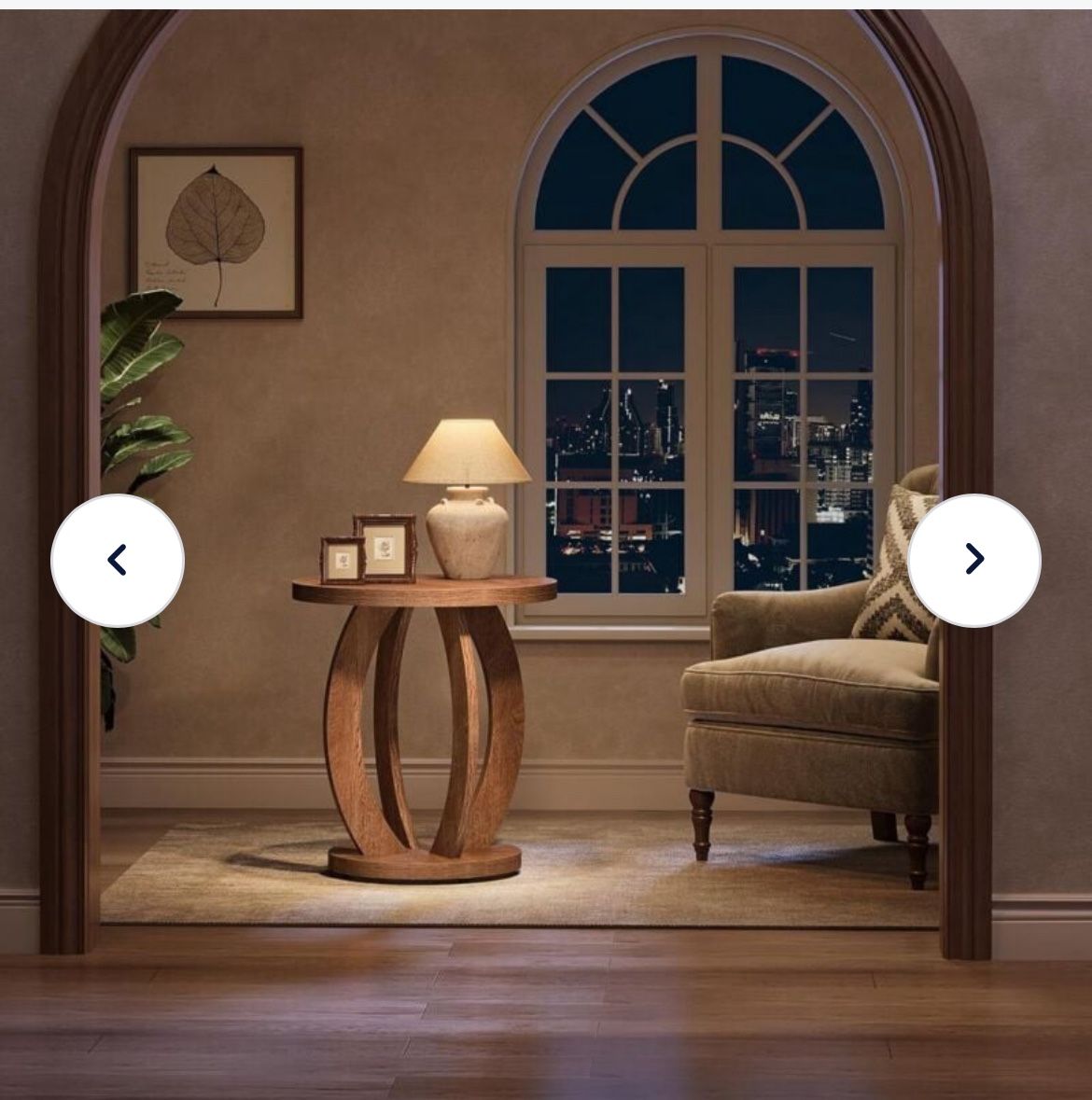 Tribesigns End Table, Round Side Table with Storage, Farmhouse Nightstand Bedside with Round Tabletop, Accent End Table for Living Room Bedroom Small