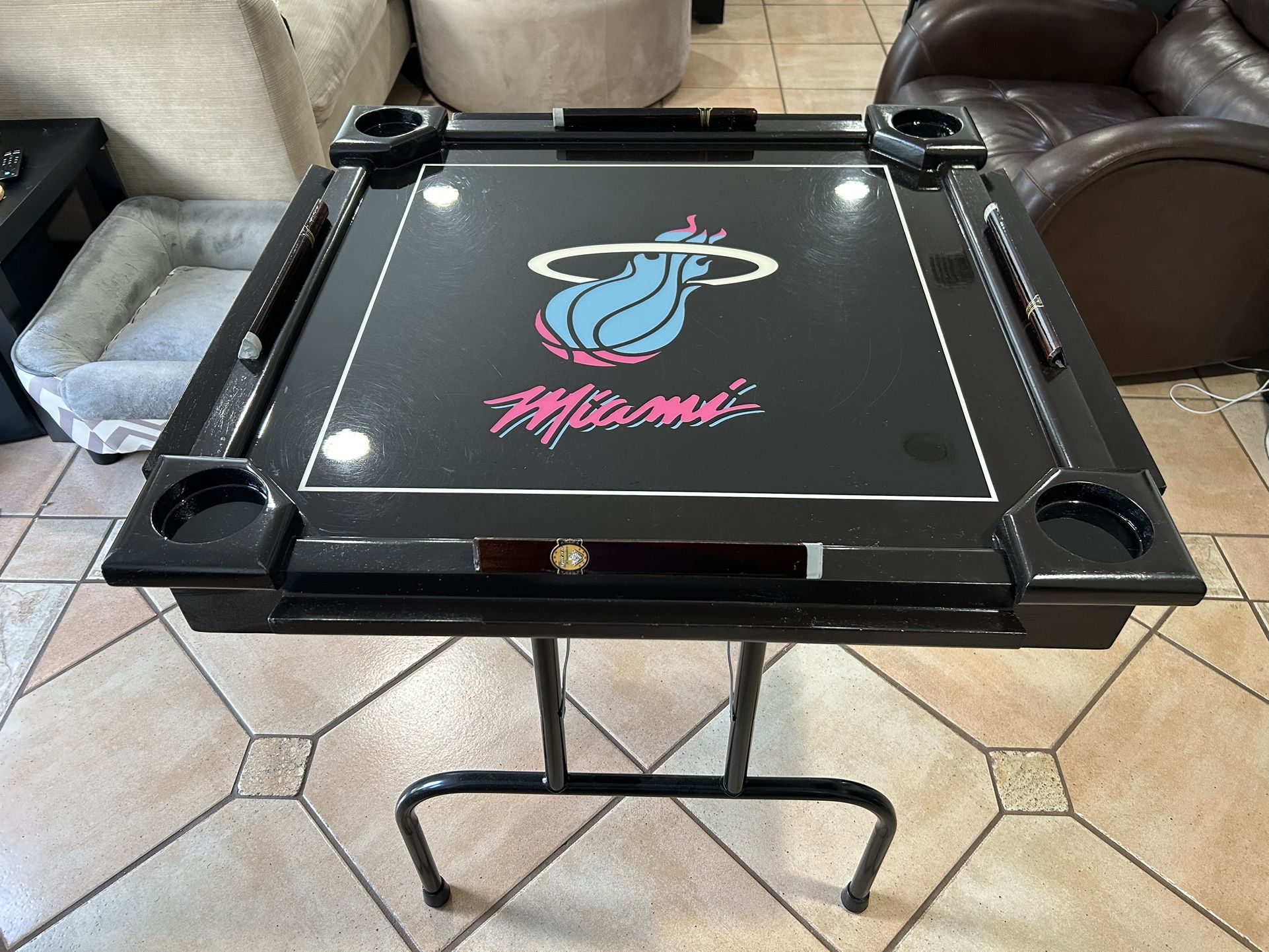 Dominoes table (Miami Heat logo)