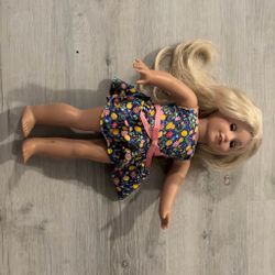 American girl doll Blonde Hair Girl Doll with Floral Dress