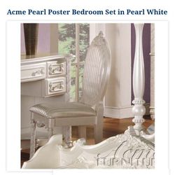 Acme Pearl Poster Bedroom Set in Pearl White