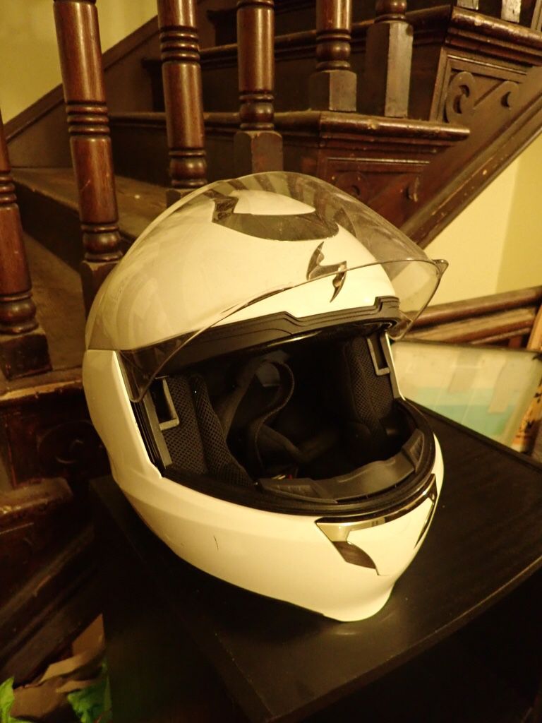 FREE Motorcycle Helmet Sexy White Sleek Modern Safe