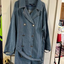 Denim Trench Coat 