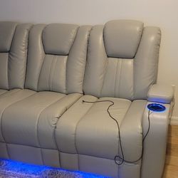 Incline Leather Sofa With Chager