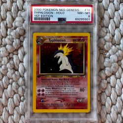 Typhlosion 18/111 1ST EDITION Holo PSA 8 -Neo Genesis - Rare Pokémon Card