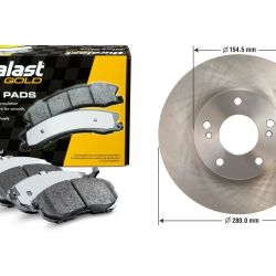 Nissan Maxima Infinity Front Rotors And Brake Pads Duralast 3218 DG653 Plus Hardware Kit