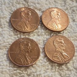Set Of Four 2009  Lincoln Bicentennial Cents
