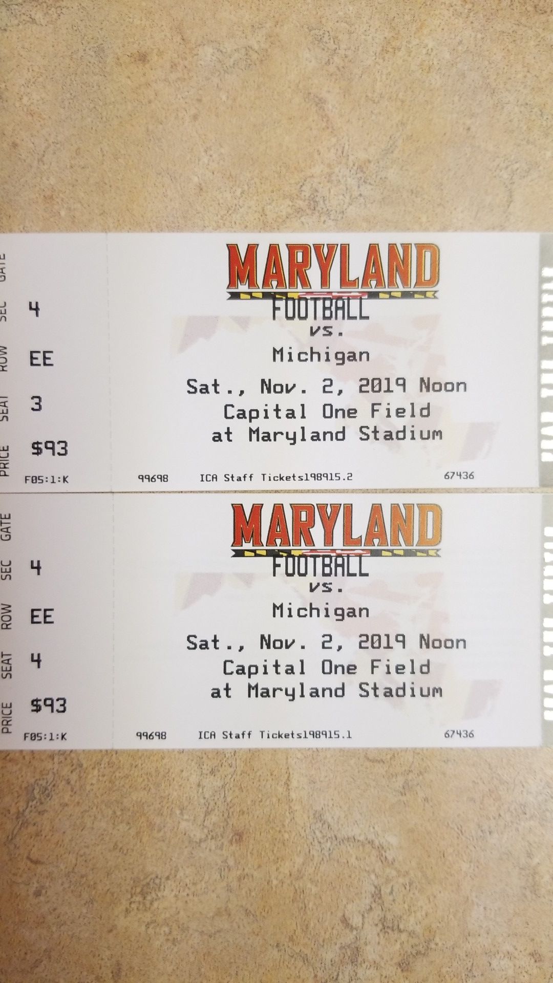 Maryland vs Michigan Football tickets